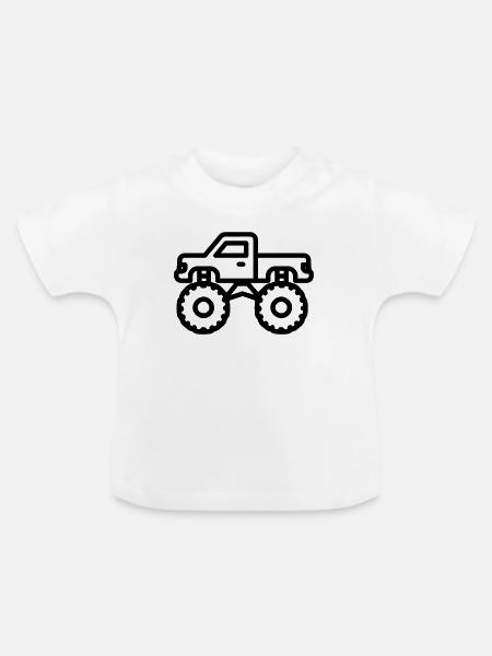 Monstertruck - Baby Bio-T-Shirt mit Rundhals - Weiß