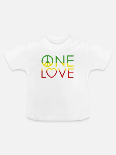 One Love - Baby Bio-T-Shirt mit Rundhals - Weiß