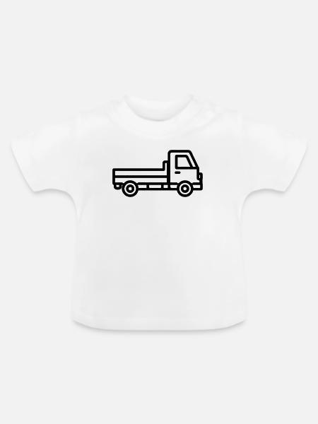 Lkw - Baby Bio-T-Shirt mit Rundhals - Weiß