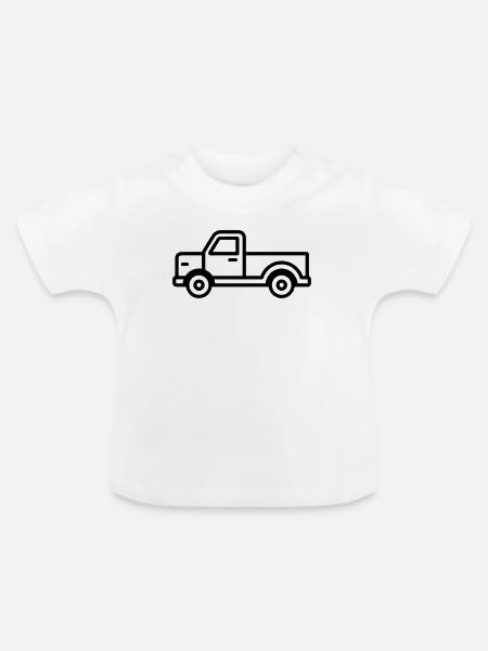 Lkw - Baby Bio-T-Shirt mit Rundhals - Weiß