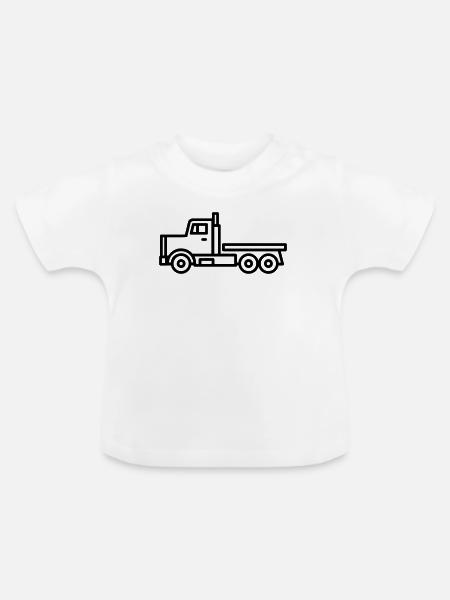 Lkw - Baby Bio-T-Shirt mit Rundhals - Weiß
