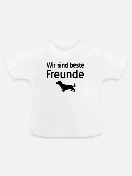 Dackel - Baby Bio-T-Shirt mit Rundhals - Weiß