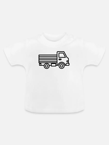 Lkw - Baby Bio-T-Shirt mit Rundhals - Weiß