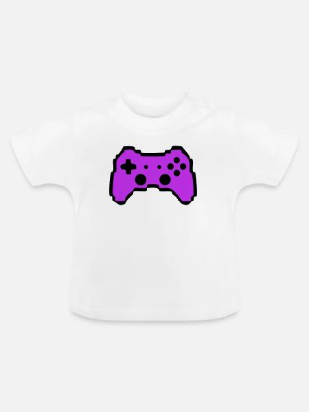 Retro Gamepad Controller Gamer - Baby Bio-T-Shirt mit Rundhals - Weiß