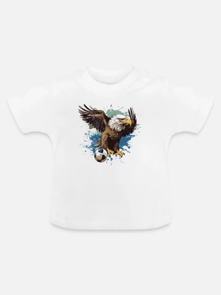 Adler Fussball Team - Baby Bio-T-Shirt mit Rundhals - Weiß