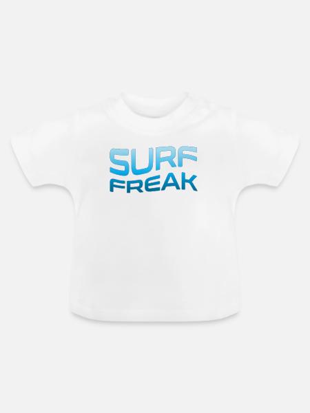 Surf Freak Blue Wave Style - Baby Bio-T-Shirt mit Rundhals - Weiß