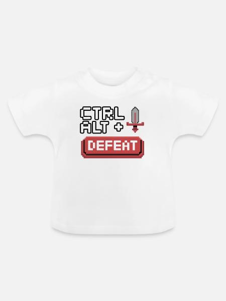 Strg Alt Entfernen Pixel Design - Baby Bio-T-Shirt mit Rundhals - Weiß