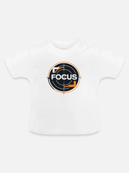 Fokus Zielkreis Logo - Baby Bio-T-Shirt mit Rundhals - Weiß