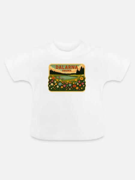 Dalarna Schweden - Baby Bio-T-Shirt mit Rundhals - Weiß
