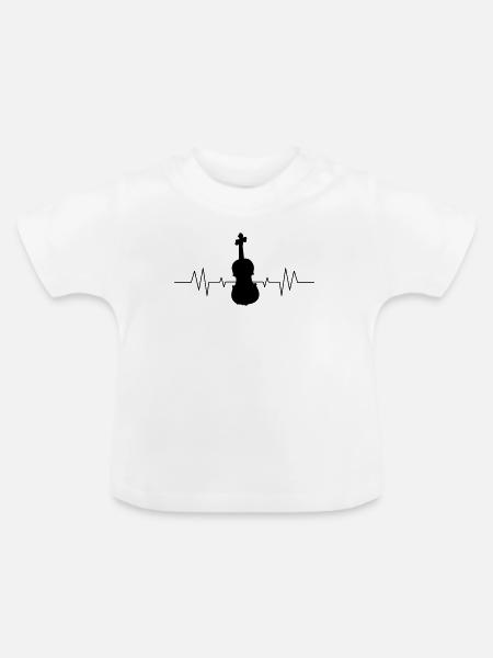 Geige Violine - Baby Bio-T-Shirt mit Rundhals - Weiß