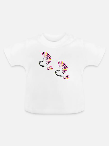 Vogel Bird - Baby Bio-T-Shirt mit Rundhals - Weiß