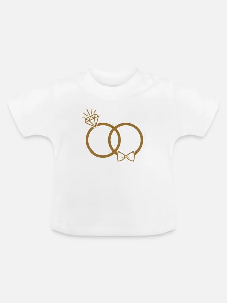 Eheringe - Baby Bio-T-Shirt mit Rundhals - Weiß