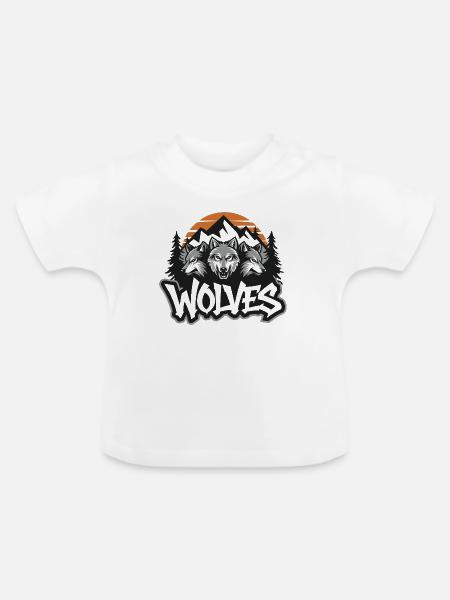 Drei Wölfe - Baby Bio-T-Shirt mit Rundhals - Weiß