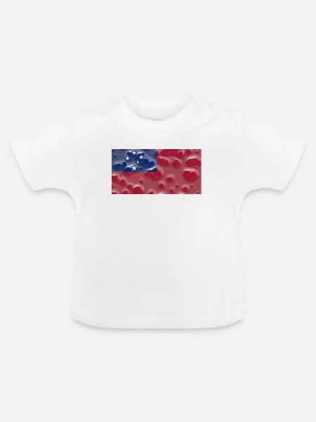 Land Samoa - Baby Bio-T-Shirt mit Rundhals - Weiß