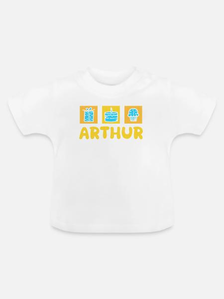 Arthur als Geschenk - Baby Bio-T-Shirt mit Rundhals - Weiß