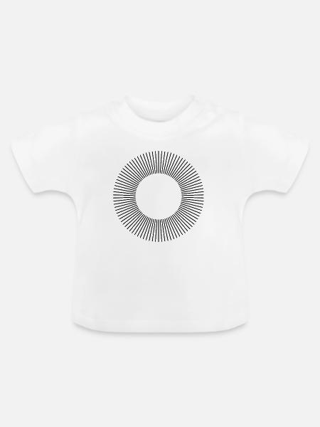 Linienkreis-Kompositionsdesign - Baby Bio-T-Shirt mit Rundhals - Weiß
