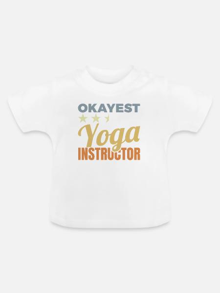 Lustiger Yogalehrer - Baby Bio-T-Shirt mit Rundhals - Weiß