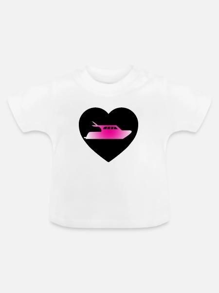 Motorboot - Baby Bio-T-Shirt mit Rundhals - Weiß