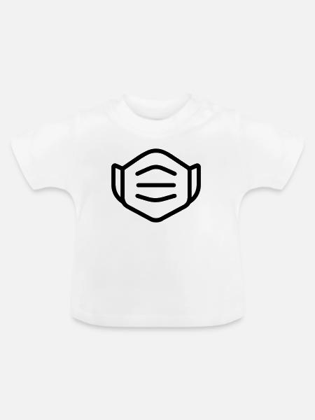 Maske - Baby Bio-T-Shirt mit Rundhals - Weiß