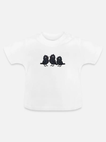 Drei Raben Brüder - Baby Bio-T-Shirt mit Rundhals - Weiß