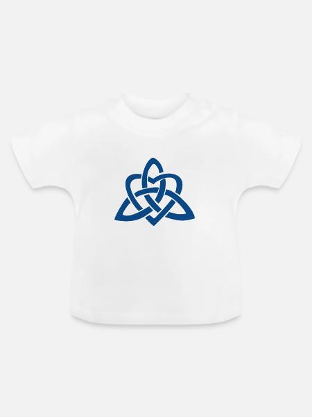 Blue Celtic Knot Heart - Baby Bio-T-Shirt mit Rundhals - Weiß