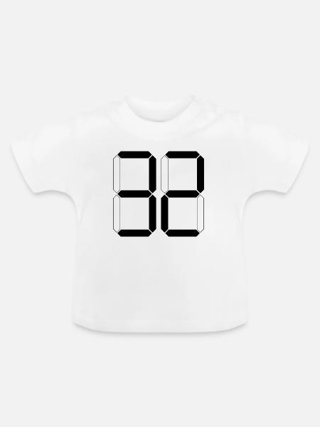 NUMMER 32 Zweiunddreißig Geschenk Digital - Baby Bio-T-Shirt mit Rundhals - Weiß