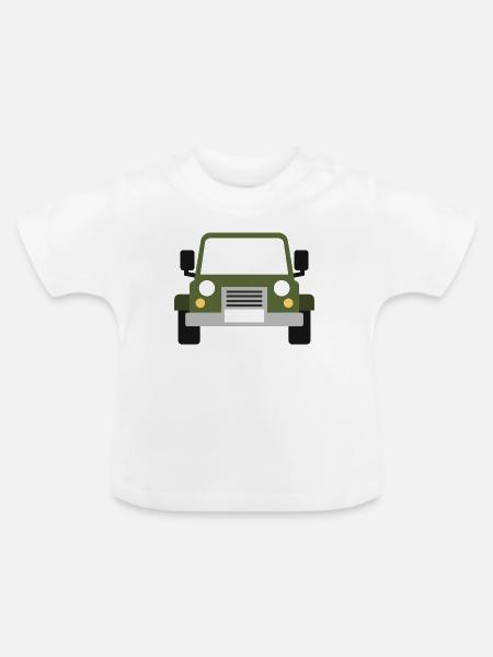 Geländefahrzeug - Baby Bio-T-Shirt mit Rundhals - Weiß