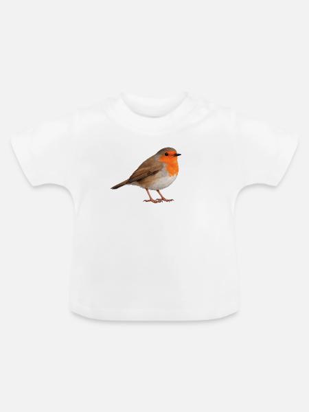 Robin - Baby Bio-T-Shirt mit Rundhals - Weiß