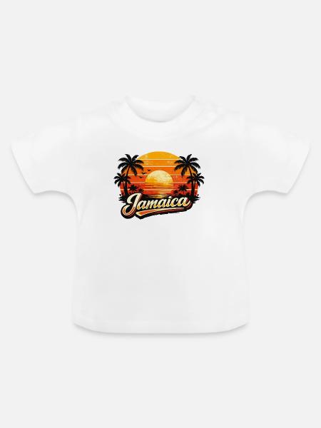 Jamaican Sunset - Baby Bio-T-Shirt mit Rundhals - Weiß