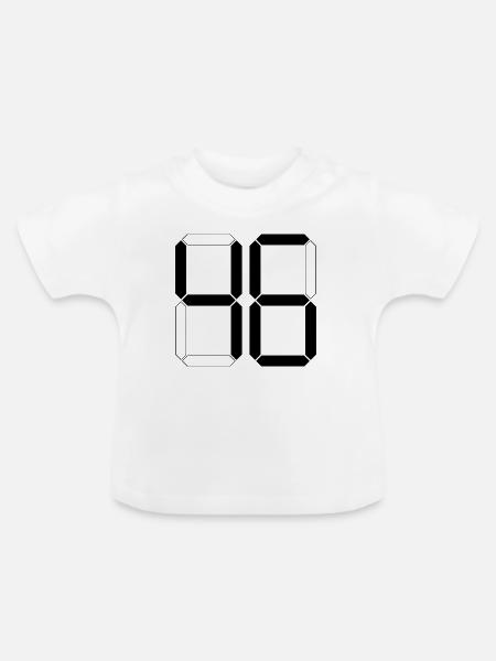NUMMER 46 Sechsundvierzig Geschenk Digital - Baby Bio-T-Shirt mit Rundhals - Weiß