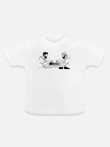 Schach - Baby Bio-T-Shirt mit Rundhals - Weiß