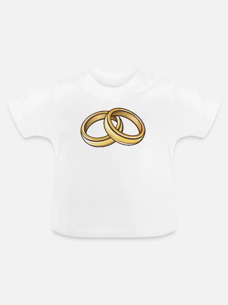 Eheringe Hochzeit - Baby Bio-T-Shirt mit Rundhals - Weiß