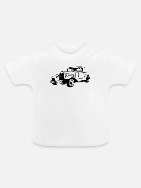 Klassischer Wagen - Baby Bio-T-Shirt mit Rundhals - Weiß