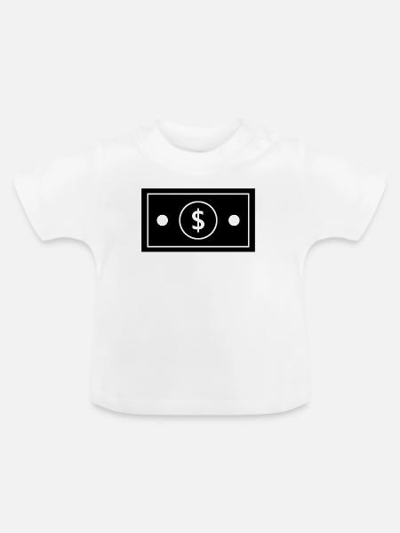 Dollar - Baby Bio-T-Shirt mit Rundhals - Weiß