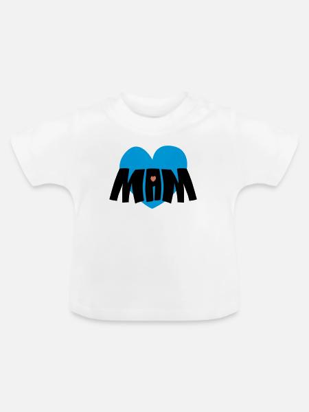Mama-Herz - Baby Bio-T-Shirt mit Rundhals - Weiß