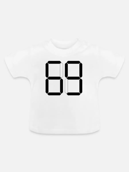 NUMMER 69 Neunundsechzig Geschenk Digital - Baby Bio-T-Shirt mit Rundhals - Weiß