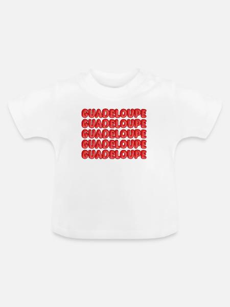 Guadeloupe - Baby Bio-T-Shirt mit Rundhals - Weiß