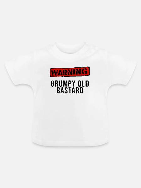 Warnung Stempel Rot - Baby Bio-T-Shirt mit Rundhals - Weiß