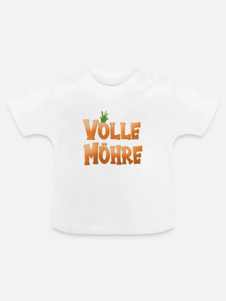 Volle Möhre - Baby Bio-T-Shirt mit Rundhals - Weiß