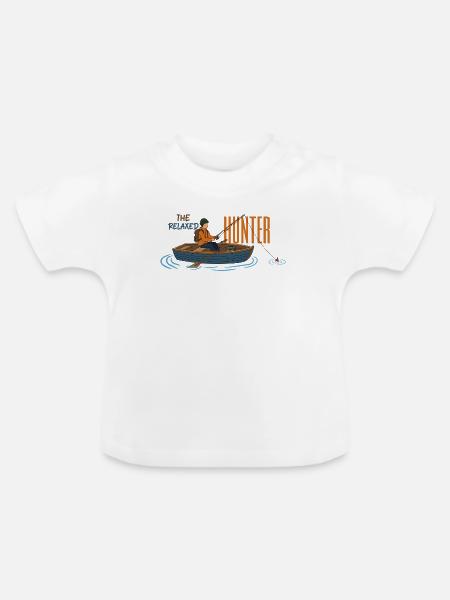 Angeln: Der Entspannter Jäger - Baby Bio-T-Shirt mit Rundhals - Weiß