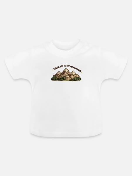 Take Me to the Mountains - Baby Bio-T-Shirt mit Rundhals - Weiß