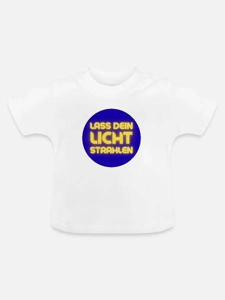 Lass Dein Licht Strahlen Neon - Baby Bio-T-Shirt mit Rundhals - Weiß