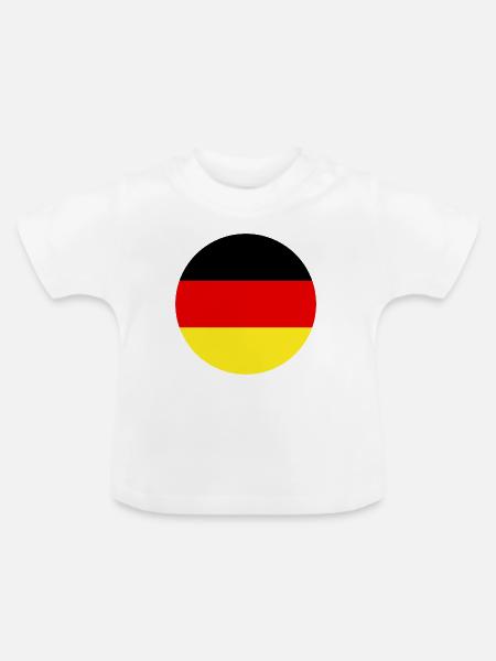 Runde deutsche Flagge - Baby Bio-T-Shirt mit Rundhals - Weiß