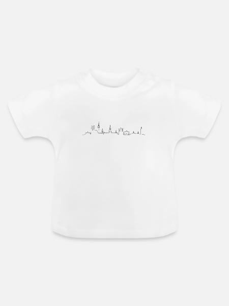 Stadtlinien Silhouette München - Baby Bio-T-Shirt mit Rundhals - Weiß