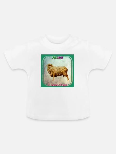 Widder - Baby Bio-T-Shirt mit Rundhals - Weiß