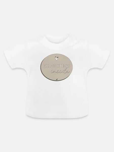 Inschrift mit Herz Abbildung - Baby Bio-T-Shirt mit Rundhals - Weiß