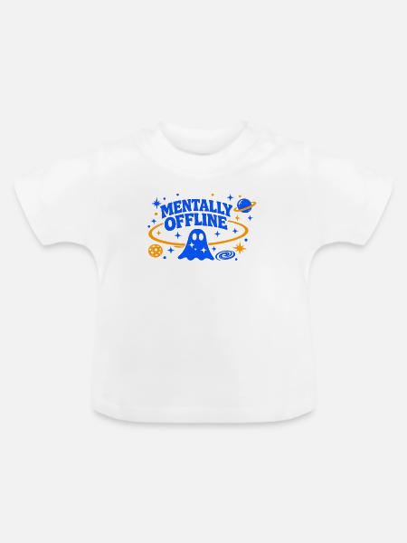 MENTALLY OFFLINE - Baby Bio-T-Shirt mit Rundhals - Weiß