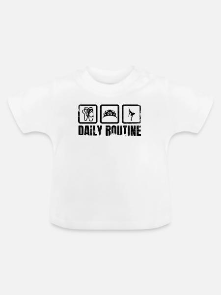 Ballett Tänzerin Tägliche Routine - Baby Bio-T-Shirt mit Rundhals - Weiß