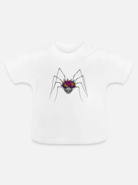 Blühende Spinnenkrone - Baby Bio-T-Shirt mit Rundhals - Weiß