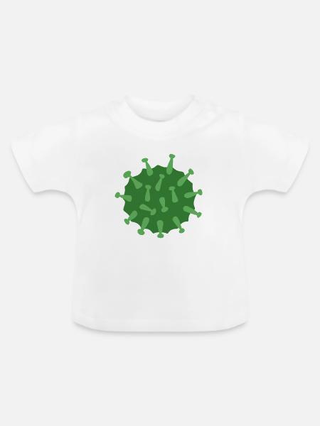 Virus Green - Baby Bio-T-Shirt mit Rundhals - Weiß